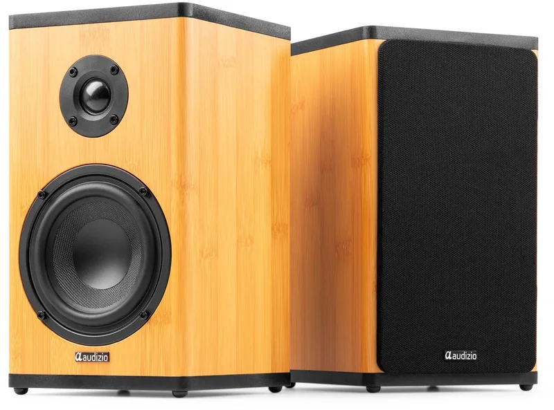 Draadloze speakers BS20 speakerset by Audizio in Bamboe – product photo