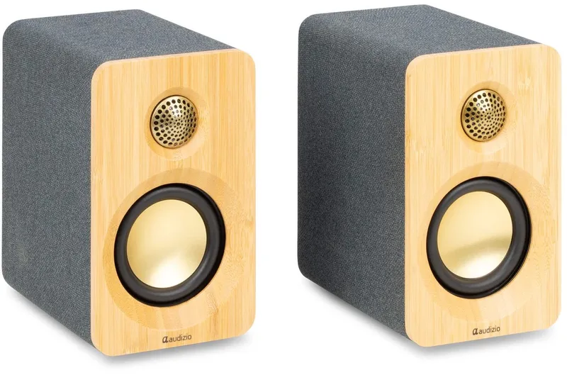 KS16 PC speakers - Actieve speakerset met Bluetooth - Geschikt voor laptops - 100W - Bamboe van Audizio in Lichtbruin – productfoto