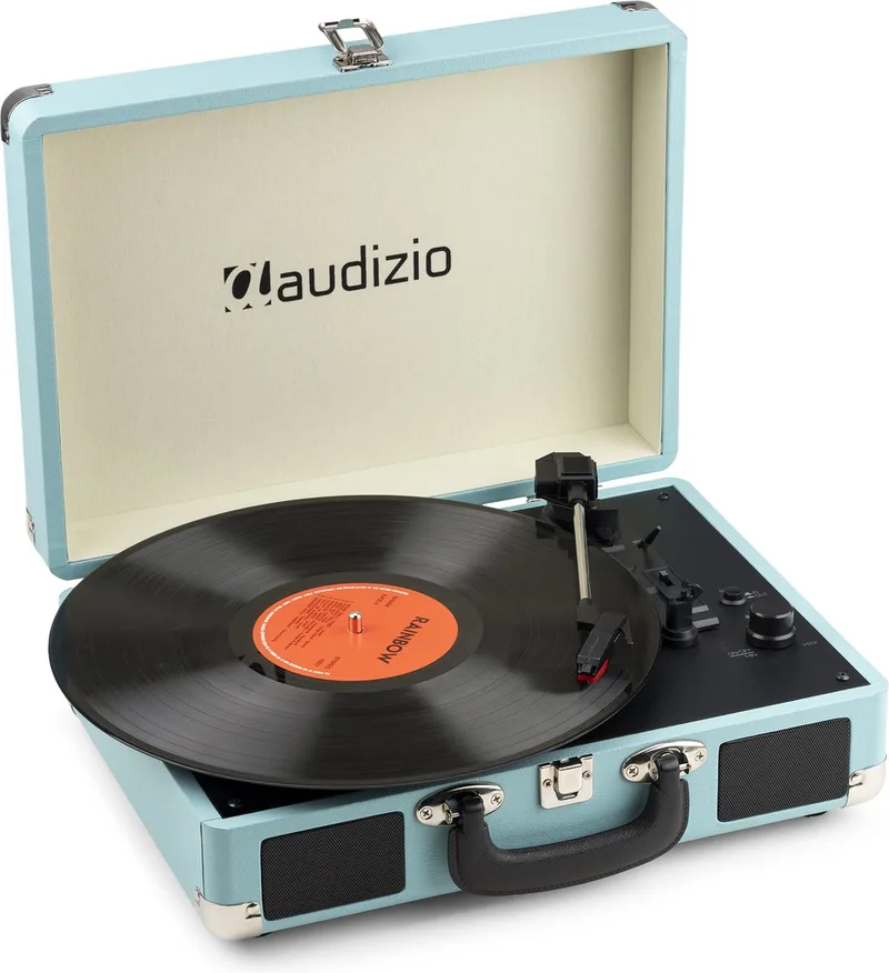 Platenspeler Bluetooth IN/OUT RP116BL van Audizio in Blauw – productfoto