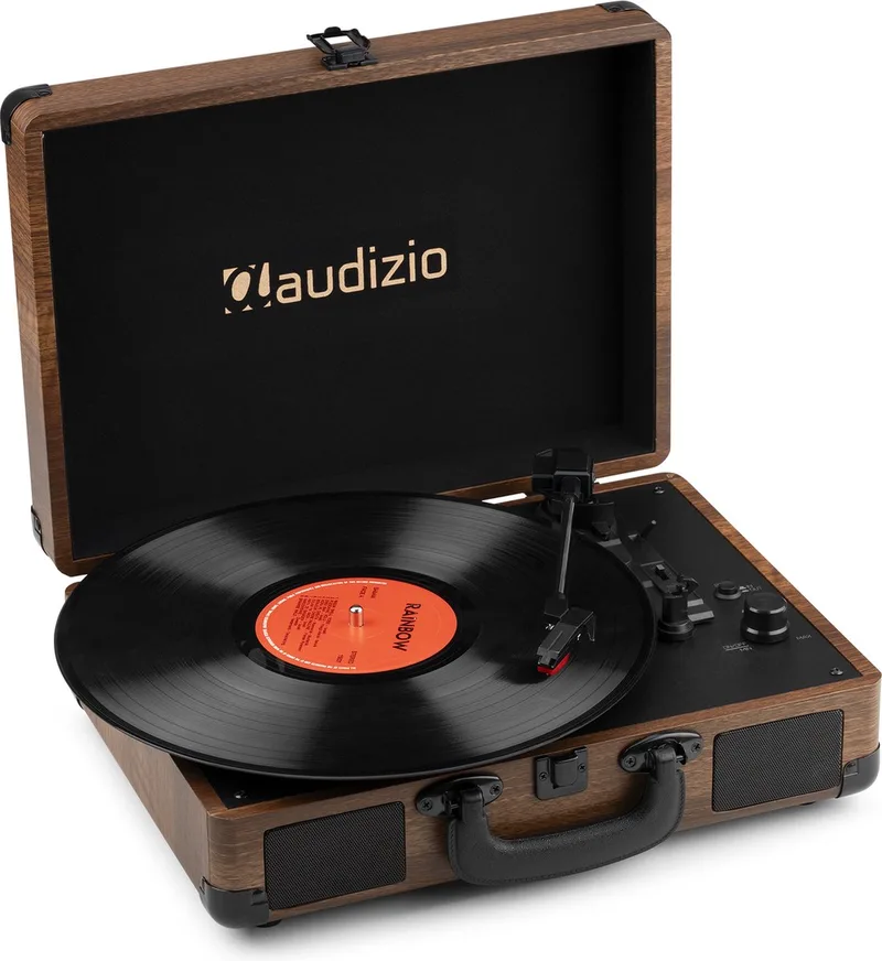 Platenspeler Bluetooth IN/OUT RP116W van Audizio in Bruin – productfoto
