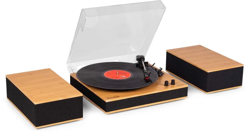 Platenspeler met speakers Tupelo by Audizio in Bamboe – product photo