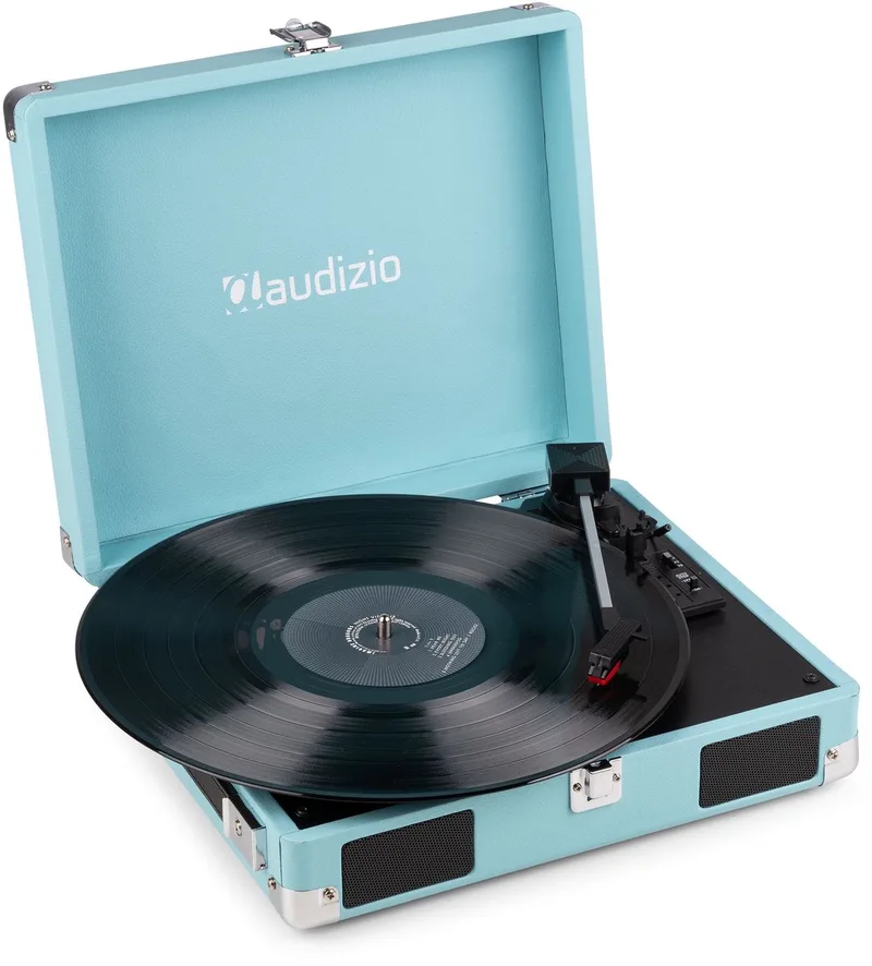Platenspeler met speakers RP111BL van Audizio in Blauw – productfoto
