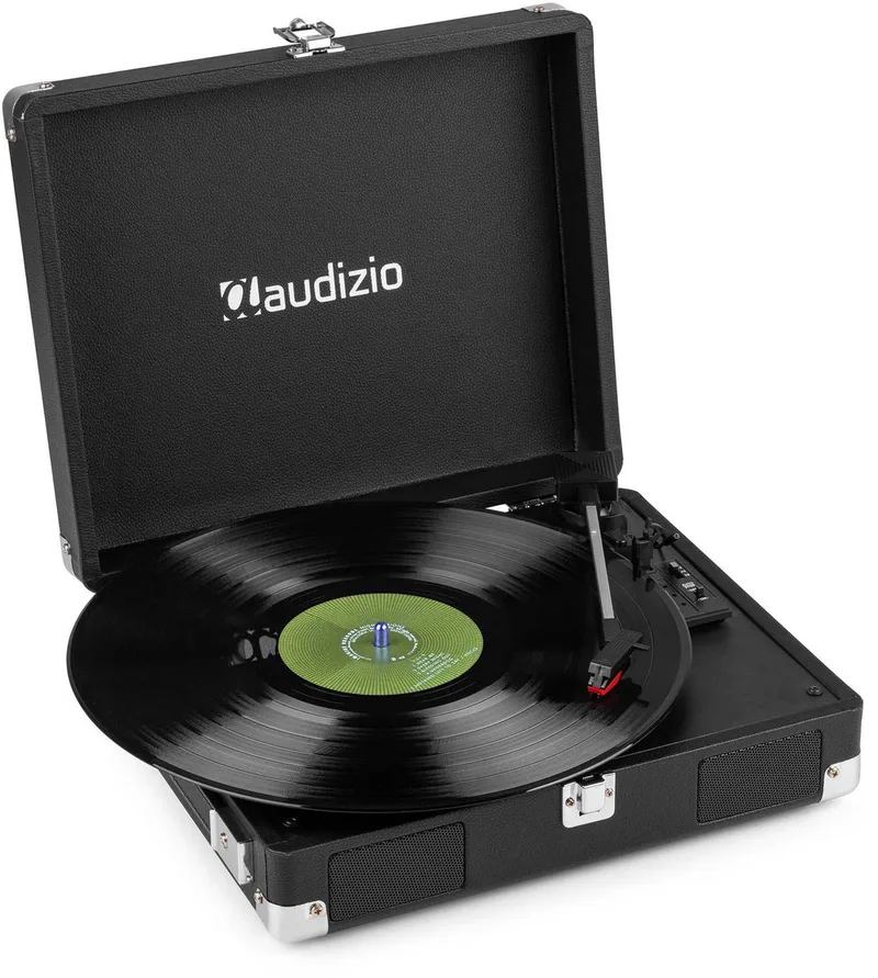 Platenspeler met speakers RP111BK van Audizio in Zwart – productfoto