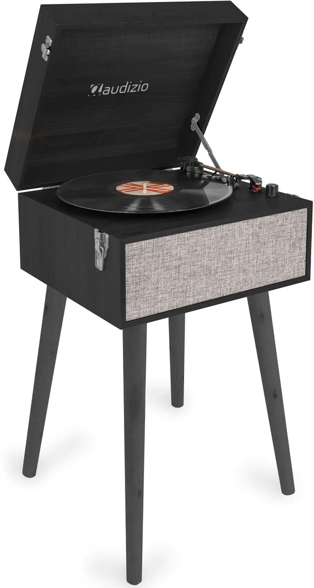 Platenspeler op poten Fremont van Audizio in Zwart – productfoto