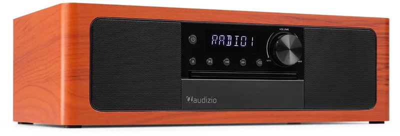 Premium DAB radio Lunata van Audizio in Kersenhout – productfoto