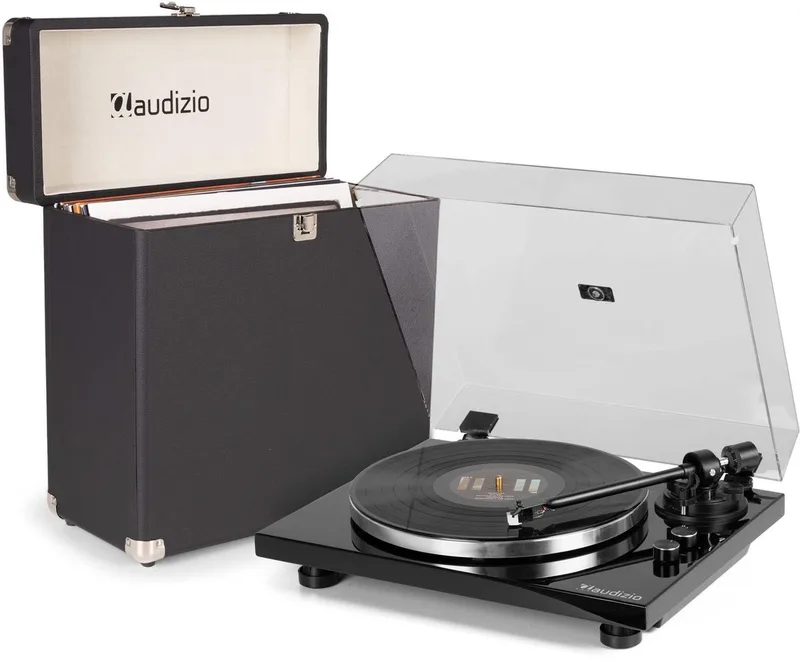 Premium platenspeler met platenkoffer Toledo van Audizio in Toledo + platenkoffer – productfoto