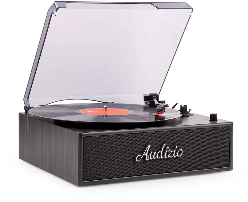 Retro platenspeler Reno van Audizio in Zwart – productfoto