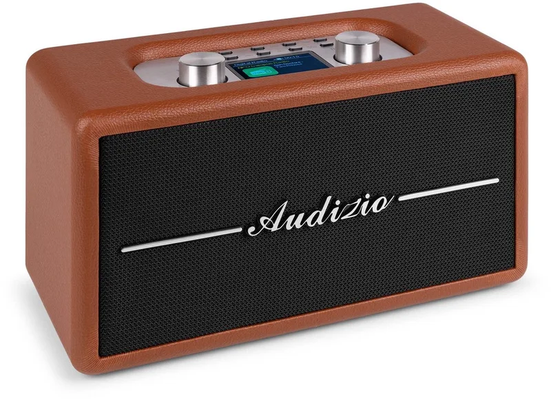Retro radio Tune60 van Audizio in Bruin – productfoto