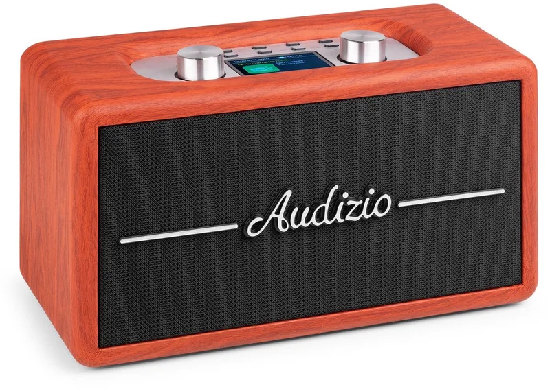 Retro radio Tune60 van Audizio in Kersen – productfoto