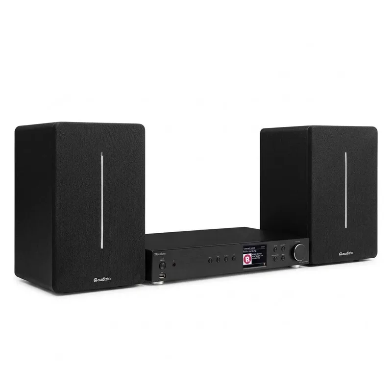 stereo set - Met tuner en boekenplankspeakers - Internetradio, DAB en Bluetooth van Audizio in Zwart – productfoto