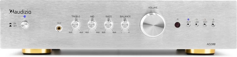 Stereo versterker AD200A van Audizio in Zilver – productfoto