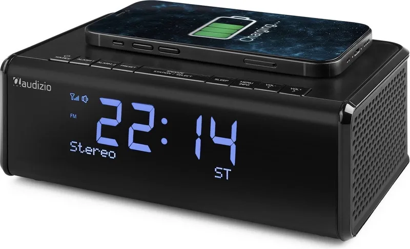 Wekkerradio DAB Cuneo van Audizio in Zwart – productfoto