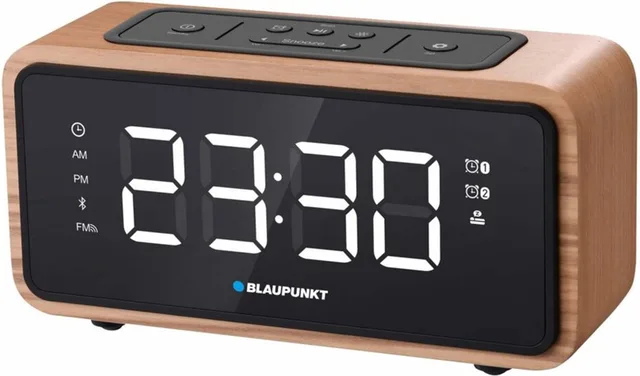 Radio Wekker FM Bluetooth 60 Stations Geheugen LED Display Klok met dubbel Alarm en Sluimerfunctie