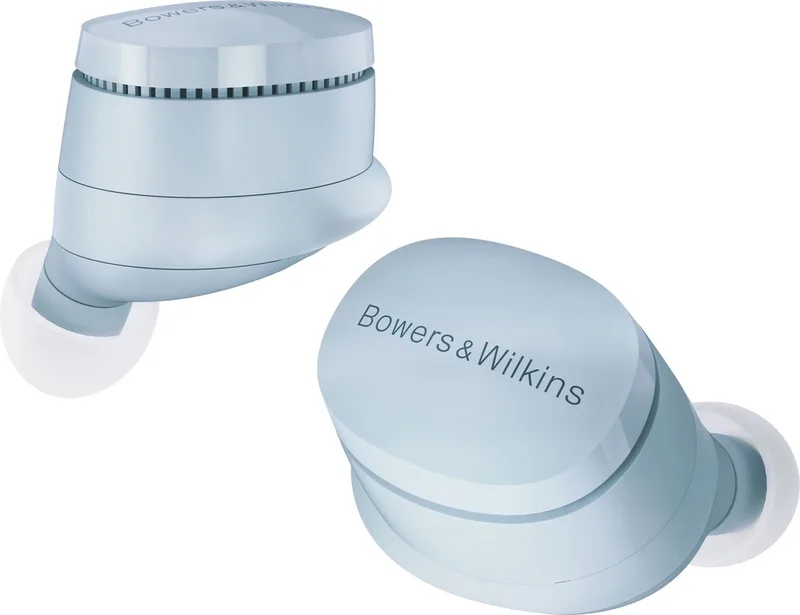 Pi6 Bluetooth Oordopjes met Noise Cancelling, Kristalhelder geluid, 8 + 16 uur batterijduur van Bowers & Wilkins in Glacier Blue – productfoto