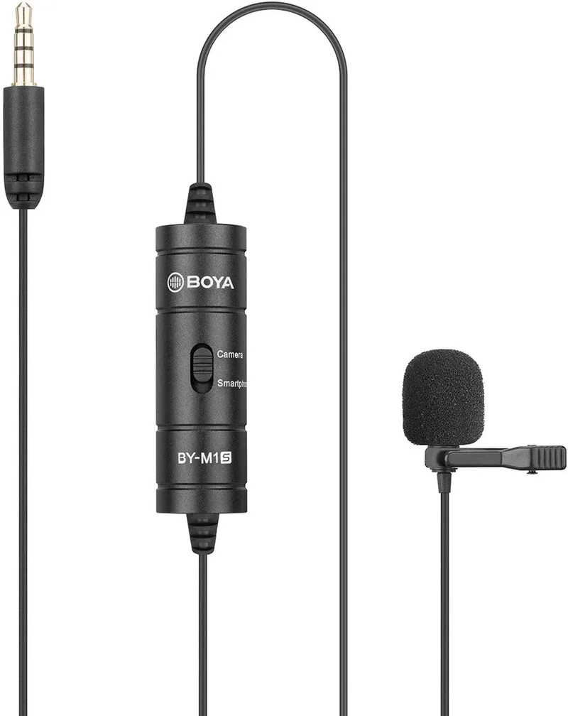 BY-M1S microfoon Lavalier-/reversmicrofoon van Boya in Zwart – productfoto