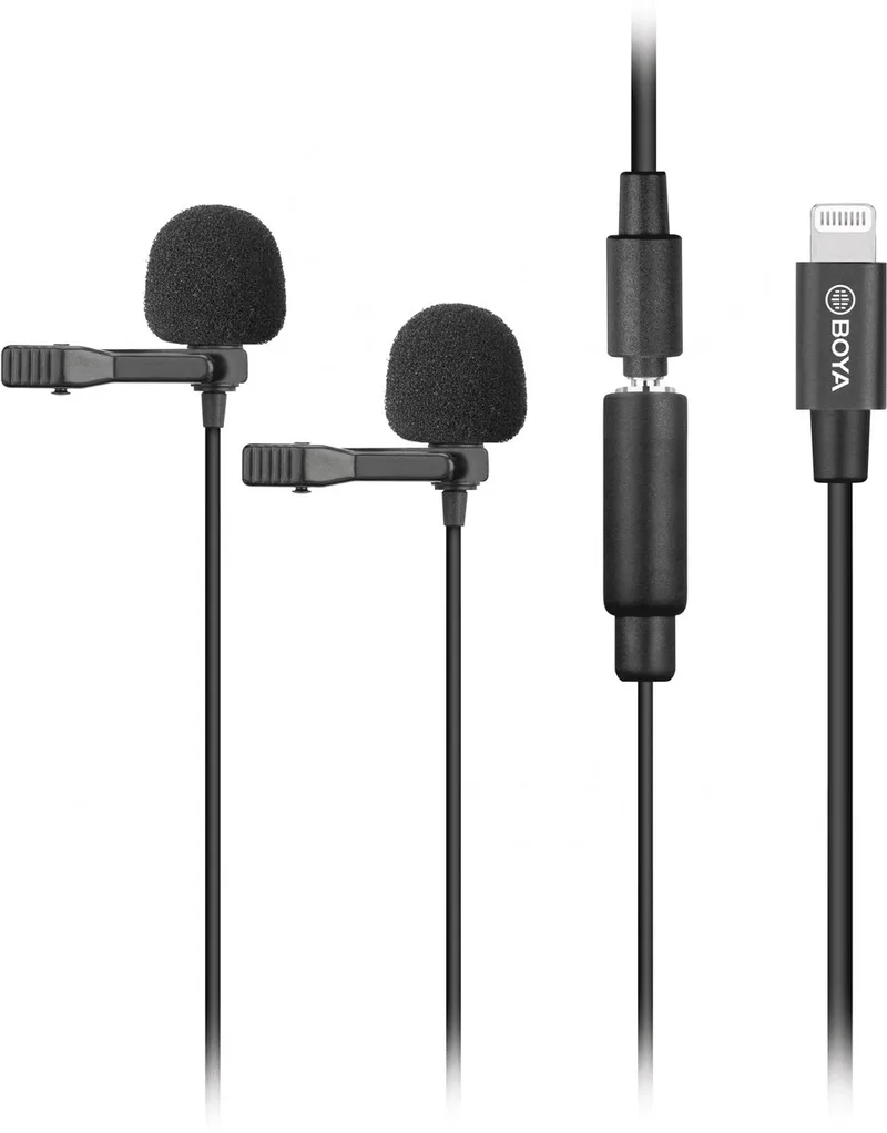 BY-M2D Duo Clip-on Lavalier Microfoon voor iOS by Boya in Black – product photo
