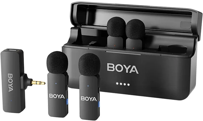 BY-V4 microfoon Microfoon met bevestigingsclip van Boya in Zwart – productfoto