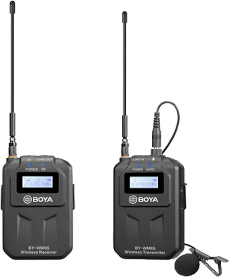 BY-WM6S UHF Duo Lavalier Draadloze Microfoon by Boya in Black – product photo