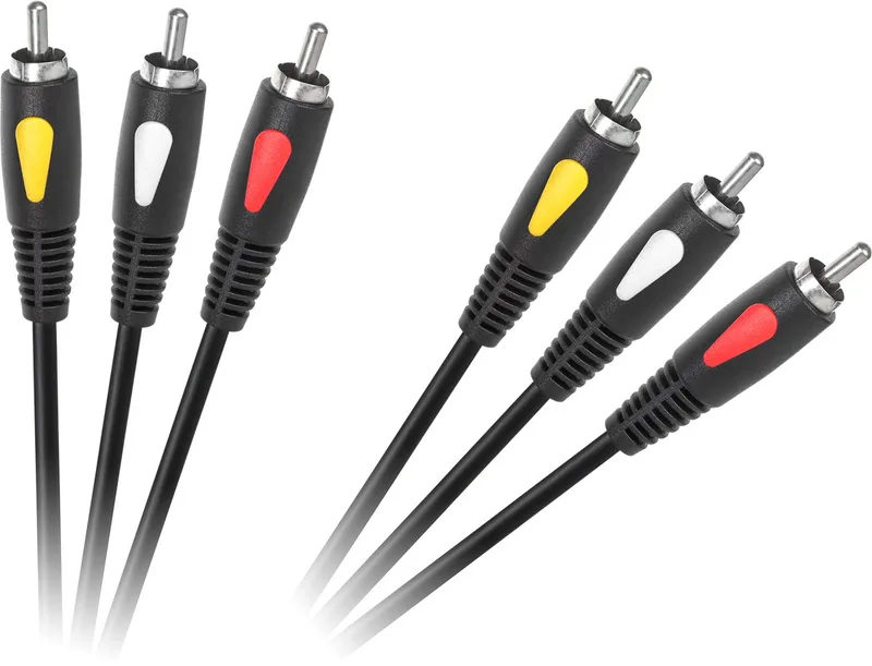 Eco-Line - RCA Audio Kabel - 1m - 3RCA naar 3RCA van Cabletech in Zwart – productfoto