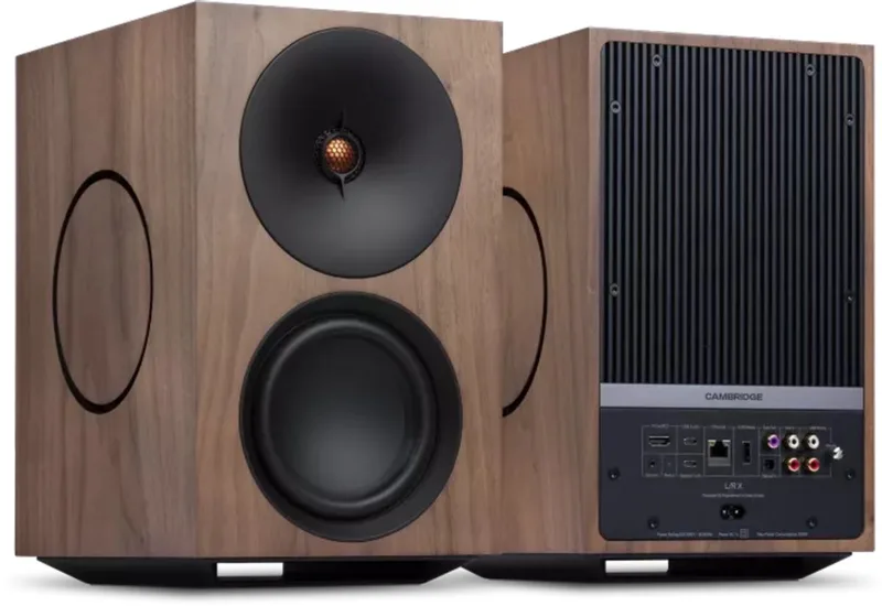 L/R X Actieve Boekenplankspeaker - (Paar) van Cambridge Audio in Walnoot – productfoto