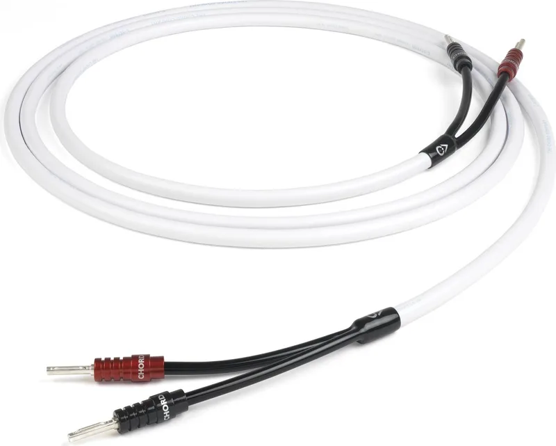 C-ScreenX luidsprekerkabel | High Purity OFC | 1,5mm2 AWG16 | Banaanpluggen | stereoset 2 stuks 3,0 meter van The Chord Company in Wit – productfoto