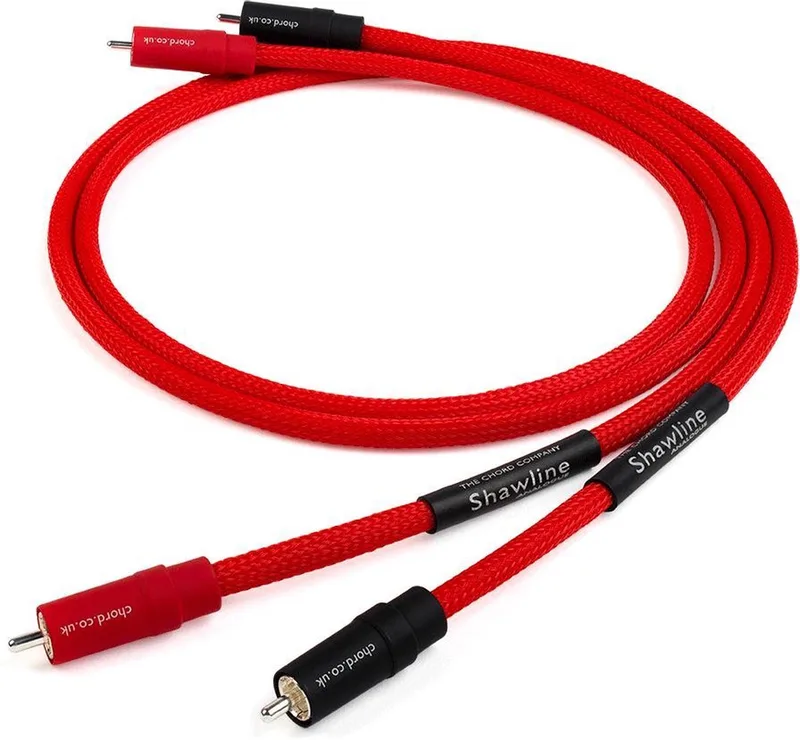 Shawline X 2RCA to 2RCA 1m - High End RCA kabel (2 losse kabels) van The Chord Company in Rood – productfoto
