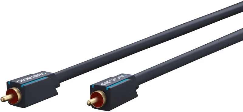 mono-audiokabel RCA naar RCA, 2 m, OFC-koperen binnengeleider van Clicktronic in Zwart – productfoto