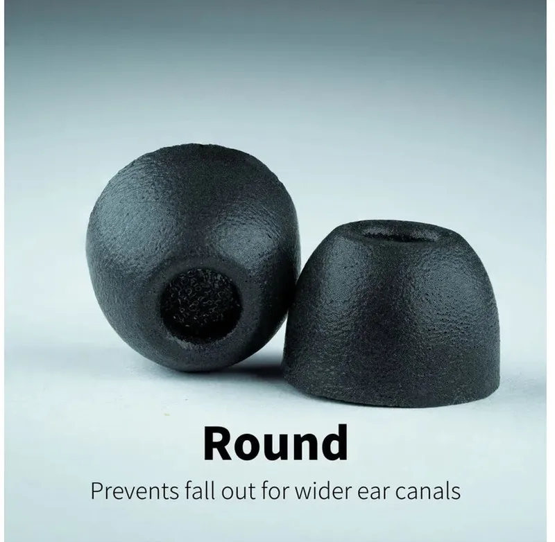 TRZ-500 Round 2.0 memory foam eartips - Mixed(1 paar small, 1 paar medium, 1 paar large) - 3 paar in totaal de Comply en Noir – photo produit