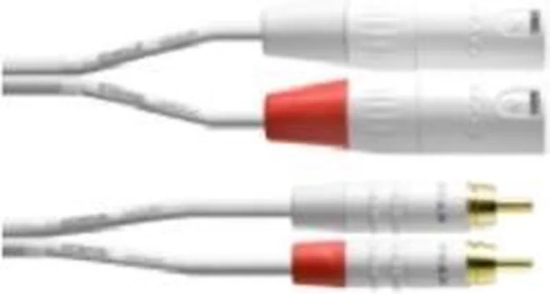 Audiokabel XLR m-Cinch 3,0m Rean stekker CFU 3 MC-SNOW - Audio kabel van Cordial in Wit – productfoto