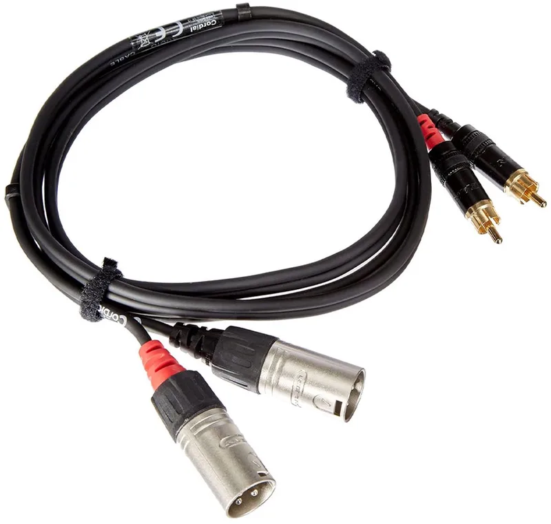 Audiokabel XLR m-Cinch 6 m Rean stekker CFU 6 MC - Audio kabel van Cordial in Zwart – productfoto