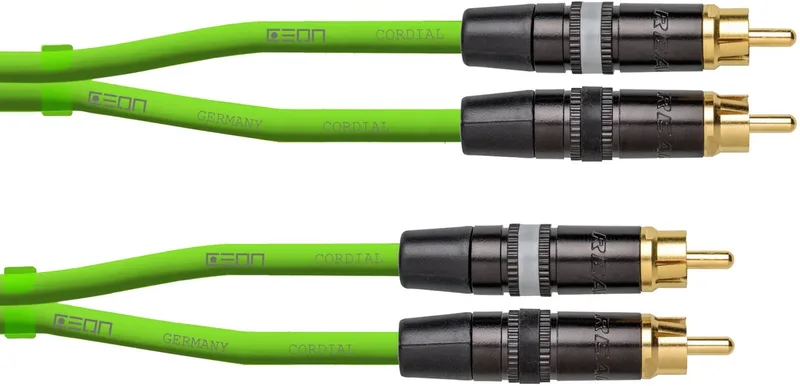 CEON DJ RCA 0.6 G Cinchkabel 0,6 m - Audio kabel van Cordial in Groen – productfoto