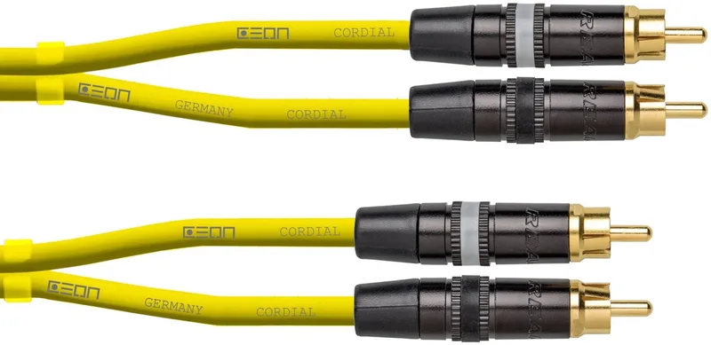 CEON DJ RCA 3 Y Cinchkabel 3 m - Audio kabel de Cordial en Jaune – photo produit