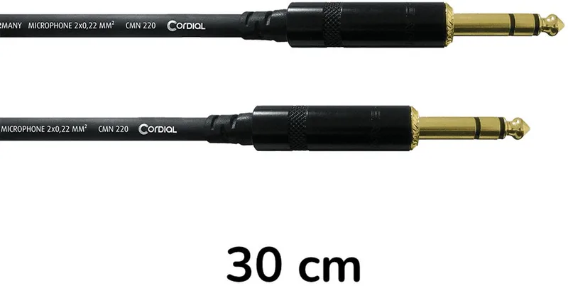 CFM 0.3 VV - Stereo jack - jack kabel, 30 cm. van Cordial in Aangepast – productfoto