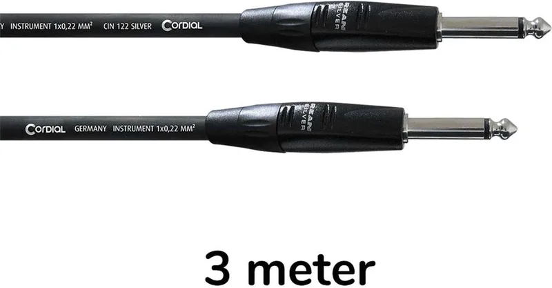 CII - Instrumentkabel - Jack naar Jack Mono - 3 meter von Cordial in Schwarz – Produktfoto