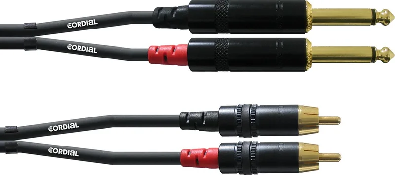 Cinch-jackkabel 0,9 m Rean stekker CFU 0.9 PC - Audio kabel by Cordial in Black – product photo