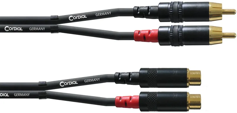 Cinch verlenging 1,5 m REAN stekker CFU 1,5 CE - Audio kabel by Cordial in Black – product photo