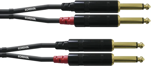 dubbel-jackkabel 0,3 m Rean stekker CFU 0.3 PP - Audio kabel
