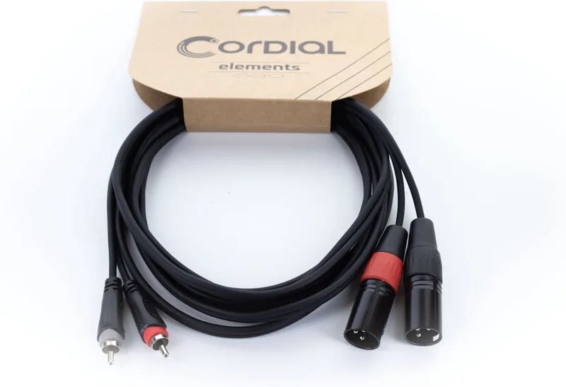 EU 1 MC Audiokabel 1 m - Audio kabel van Cordial in Zwart – productfoto 1 van 2
