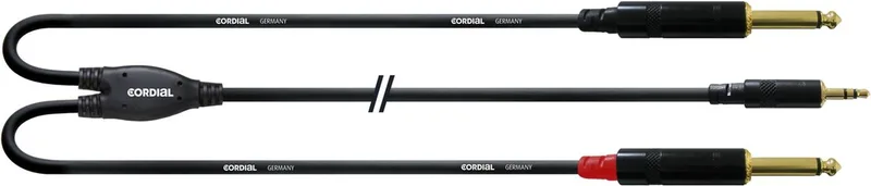 soundcard kabel jack 6m Y-Audio-kabel CFY 6 WPP - Insert kabel von Cordial in Schwarz – Produktfoto