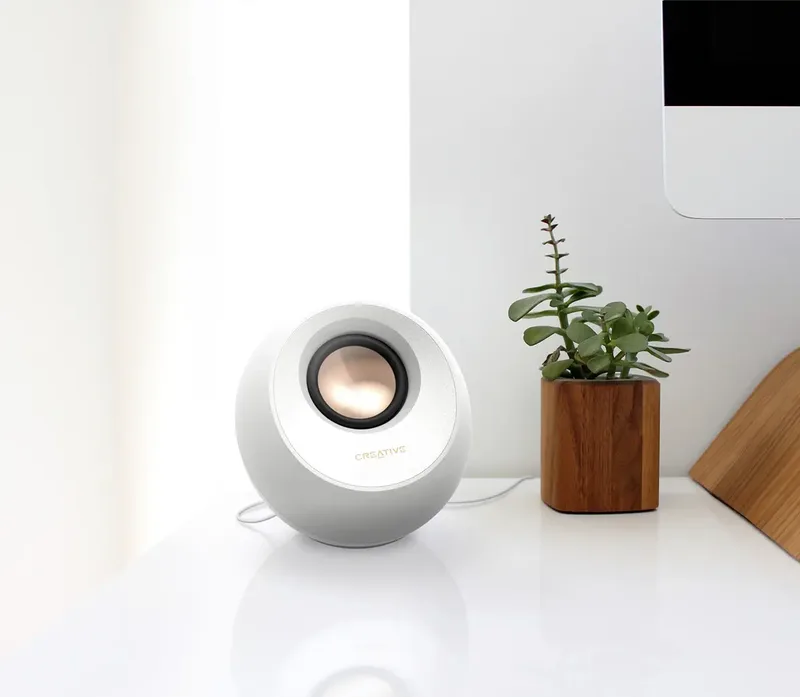 Pebble V3, 2.0 2.0 PC-Lautsprecher Kabelgebunden, Bluetooth® 8 W Weiß by Creative – product photo 2 of 3