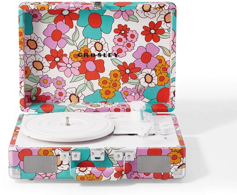 Cruiser Plus platenspeler - Groovy - Bluetooth in/uit van Crosley in Bloemen – productfoto