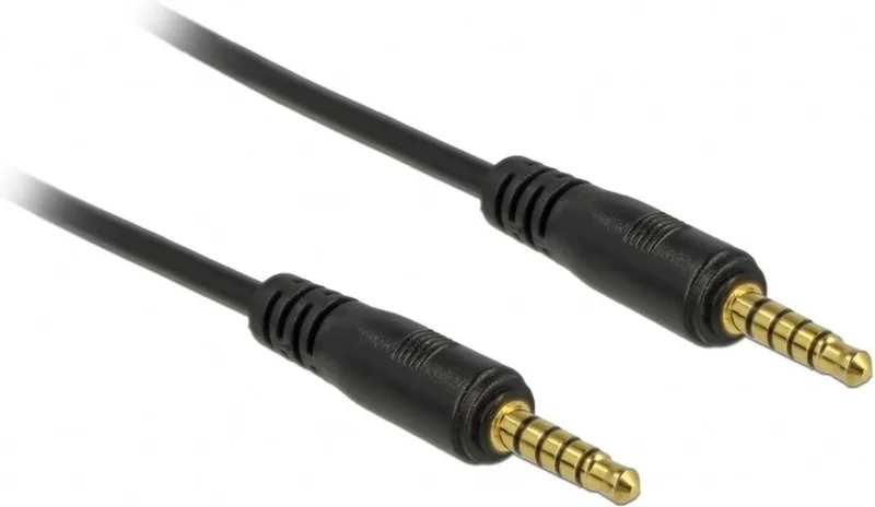 3,5mm Jack 5-polig stereo audio kabel / 1 meter by Delock in Black – product photo