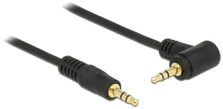 3,5mm Jack stereo audio kabel - haaks - verguld / 2 meter van Delock in Zwart – productfoto 2 van 2