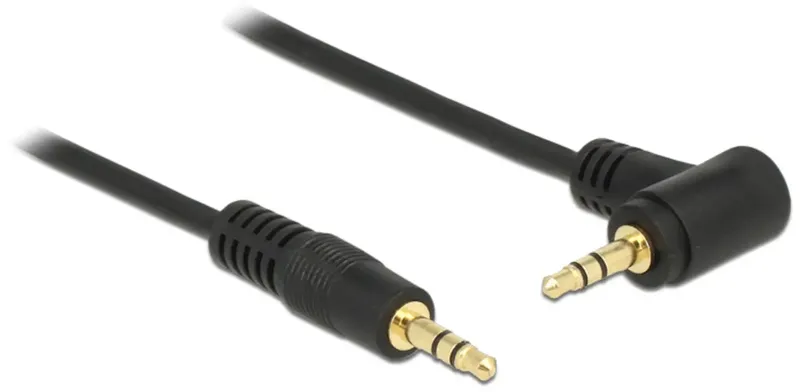 3,5mm Jack stereo audio kabel - haaks - verguld / 5 meter fra Delock i Sort – produktbillede 2 af 2