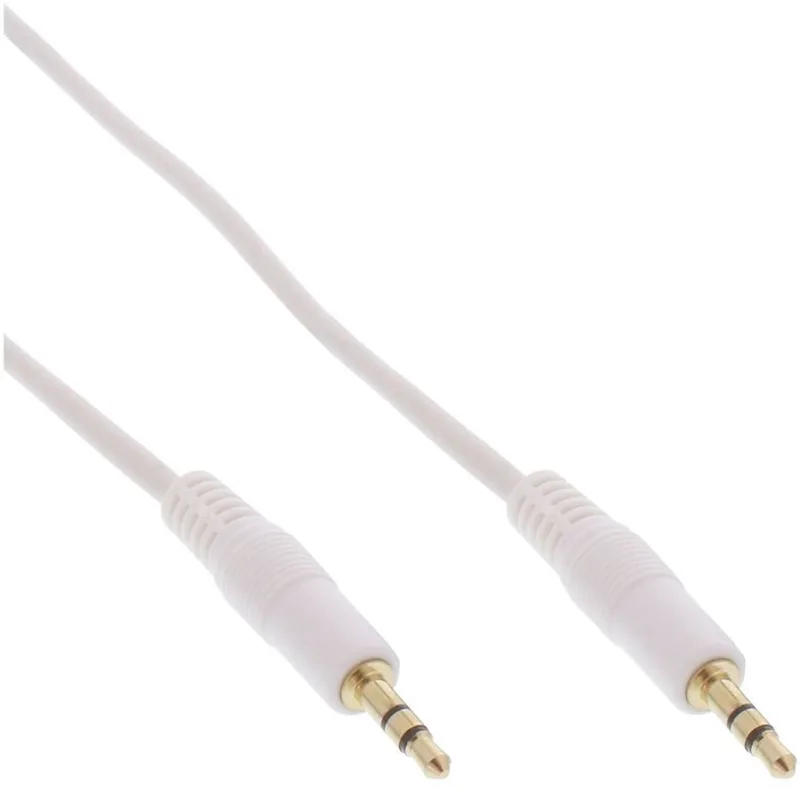 3,5mm Jack stereo audio kabel - verguld / 0,50 meter från Delock i Vit – produktbild