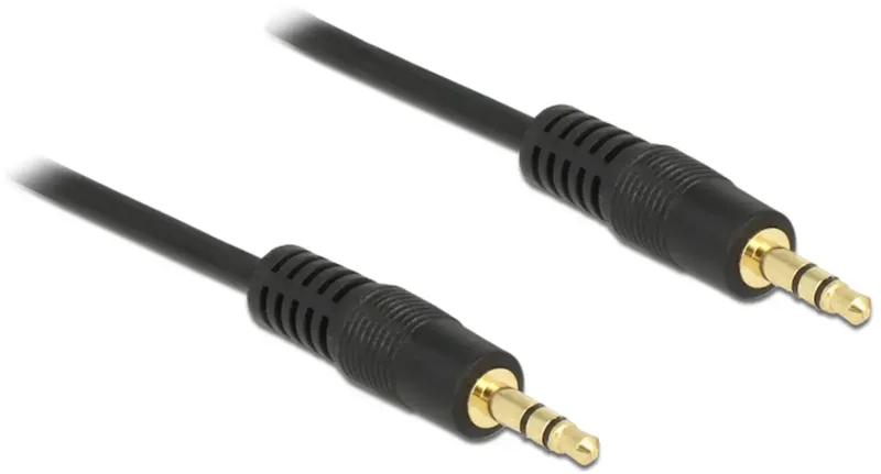 3,5mm Jack stereo audio kabel - verguld / 2 meter van Delock in Zwart – productfoto 2 van 2