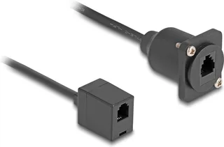D-Type RJ10 cable jack to jack black 30 cm van Delock in Zwart – productfoto 1 van 2