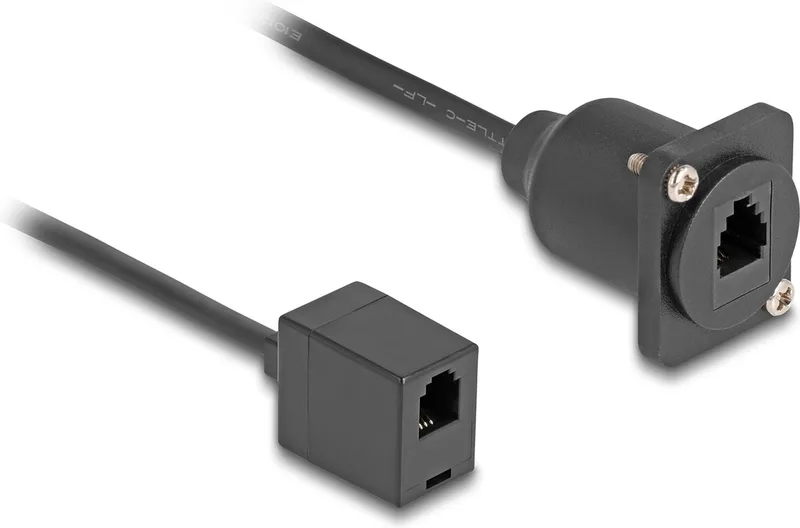 D-Type RJ10 cable jack to jack black 30 cm van Delock in Zwart – productfoto 1 van 2