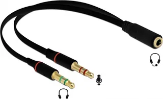 DeLOCK 65967 audio kabel 0,2 m 3.5mm 2 x 3.5mm van Delock in Zwart – productfoto 1 van 2