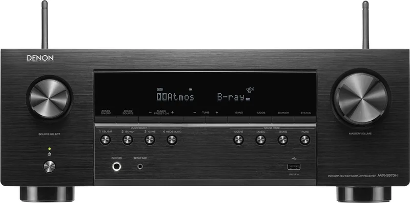 AVR-S970H | 7.2 8K AV Receiver met 8K & 4K@120hz ondersteuning en Dolby Atmos van Denon in Zwart – productfoto